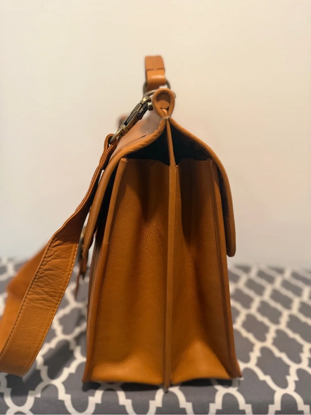 Rodrigo Cowhide Natural Leather Double Sided briefcase